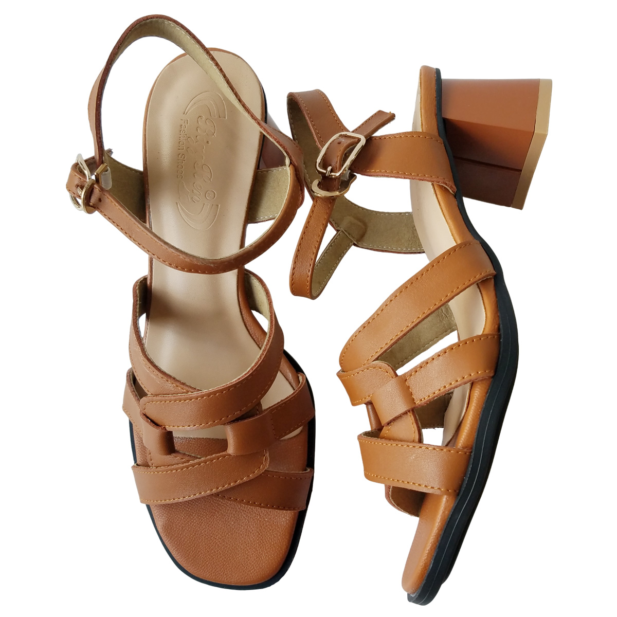 Giày Sandal Cao Gót Da Bò BIGGBEN Cao 5 Phân SDCG133