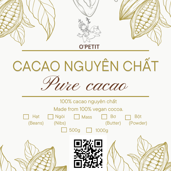 Cacao mass -  Cacao nguyên chất 500g O'PETIT