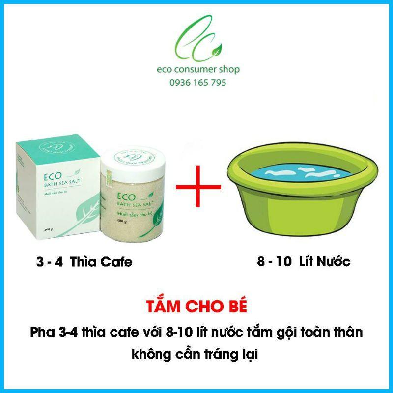 Combo 3 tặng 1 3 lọ muối tắm Eco 400g tặng 1 lọ muối tắm Eco 200g an toàn cho da bé, giảm rôm sảy mẩn ngứa