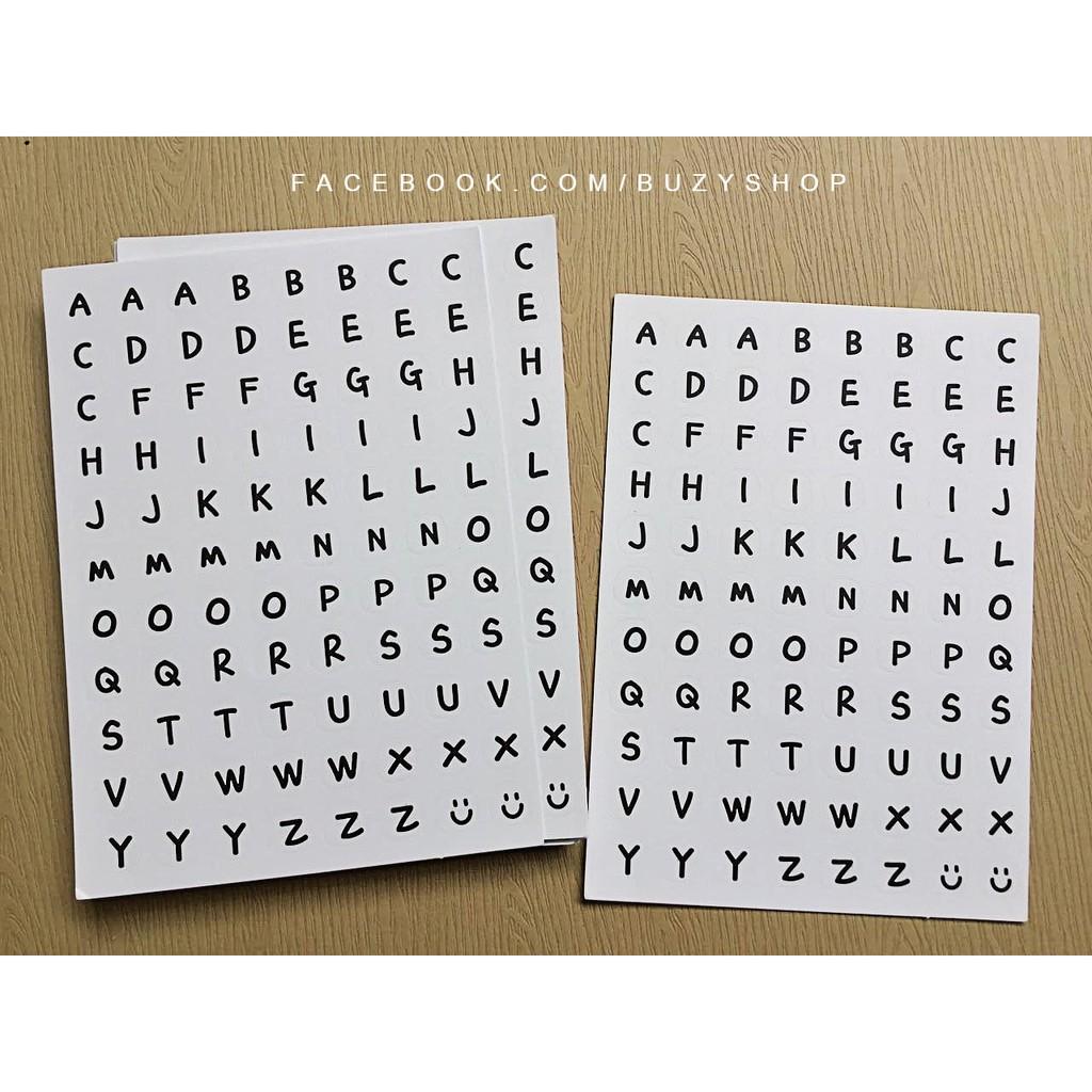 Sticker chữ và số trang trí thiệp, scrapbook, sổ tay