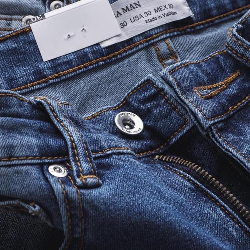 Quần short jean nam xuất khẩu xanh bạc cao cấp ôm dáng co giãn