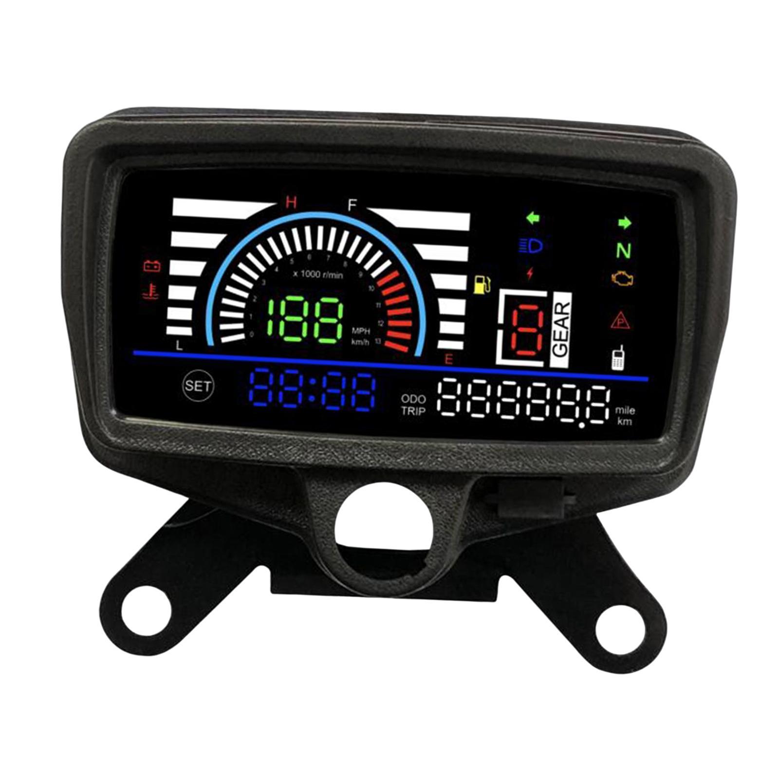LCD Digital Fuel Indicator Gear Display Turn Signal Display, 12V Gauge for CG125-Cg150 Accessory Easy Installation.