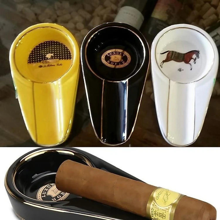 Gạt tàn sứ cigar ashtray chất liệu sứ sang trọng kiểu dáng caribe