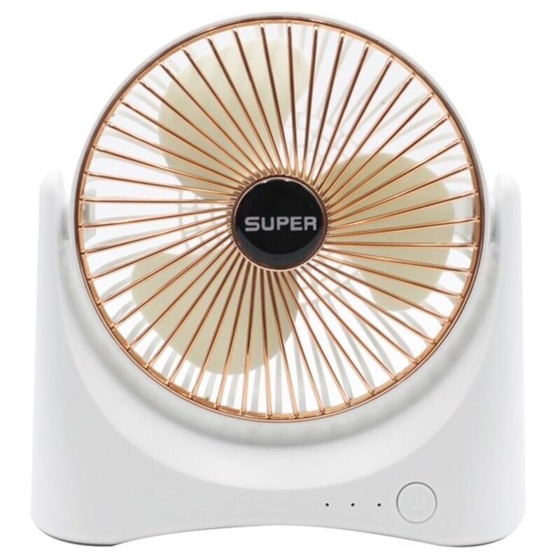 Sạc Tích Điện Quạt Để Bàn Sạc Tích Điện Super Fan, 3 Chế Độ Mát, Để Bàn Làm, Ô tô