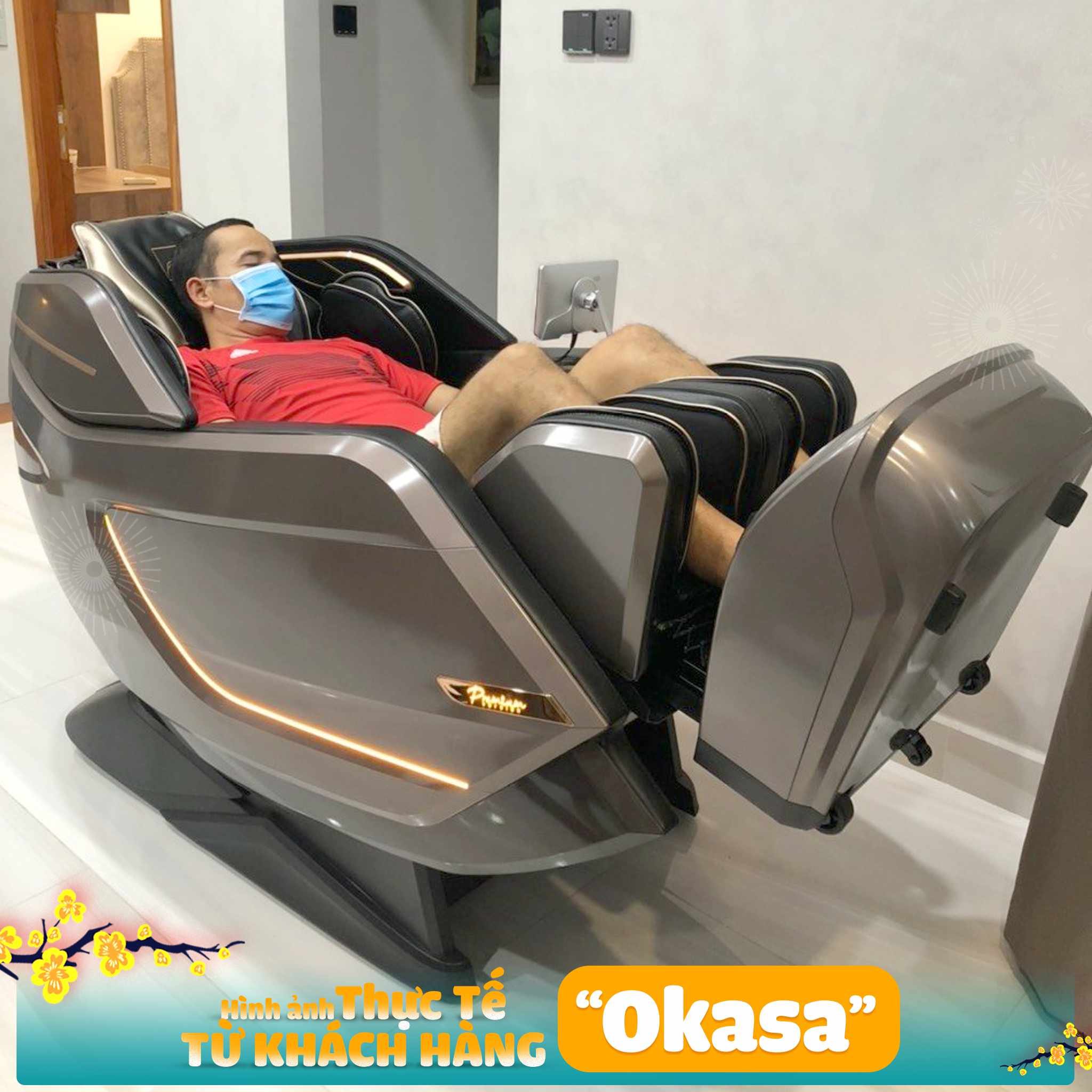 GHẾ MASSAGE OKASA PREMIUM X1 ( Hàng trưng bày)