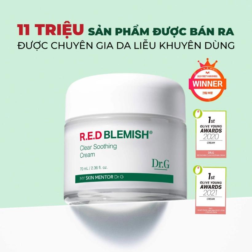 Kem dưỡng ẩm và phục hồi sâu cho da Dr.G R.E.D Blemish Clear Soothing Cream Hàn Quốc 70ml