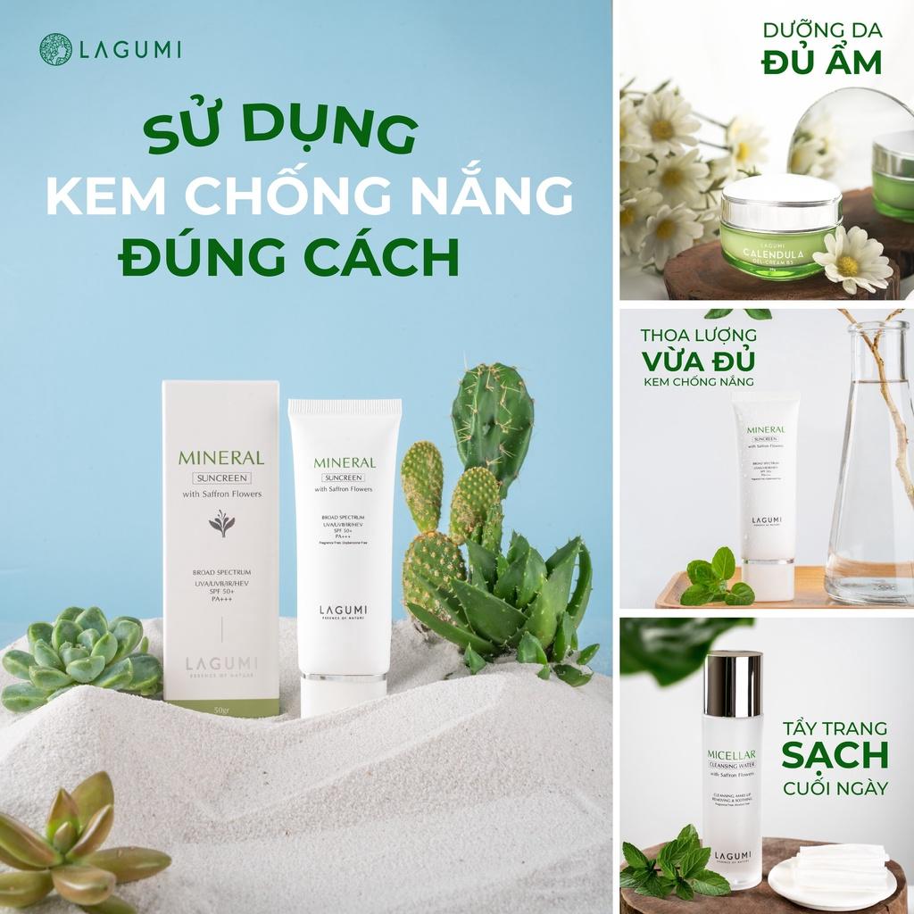 Bộ chăm sóc da kem chống nắng và kem dưỡng da cho da dầu mụn Lagumi chính hãng