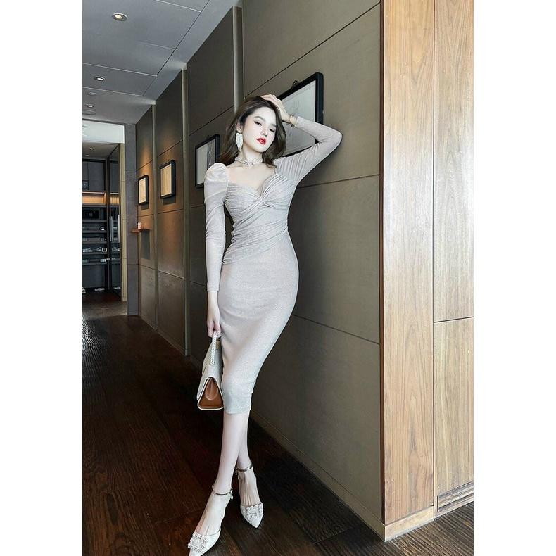 ĐẦM BODY THUN KIM TUYẾN XOẮN NGỰC CAO CẤP