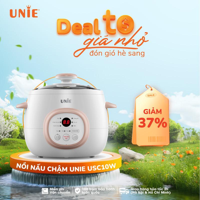 Nồi nấu chậm đa năng UNIE USC10W- 6 Chức năng nấu đa dạng, công suất 300W,dung tích 1L,bảo hành 12 tháng- Hàng chính hãng