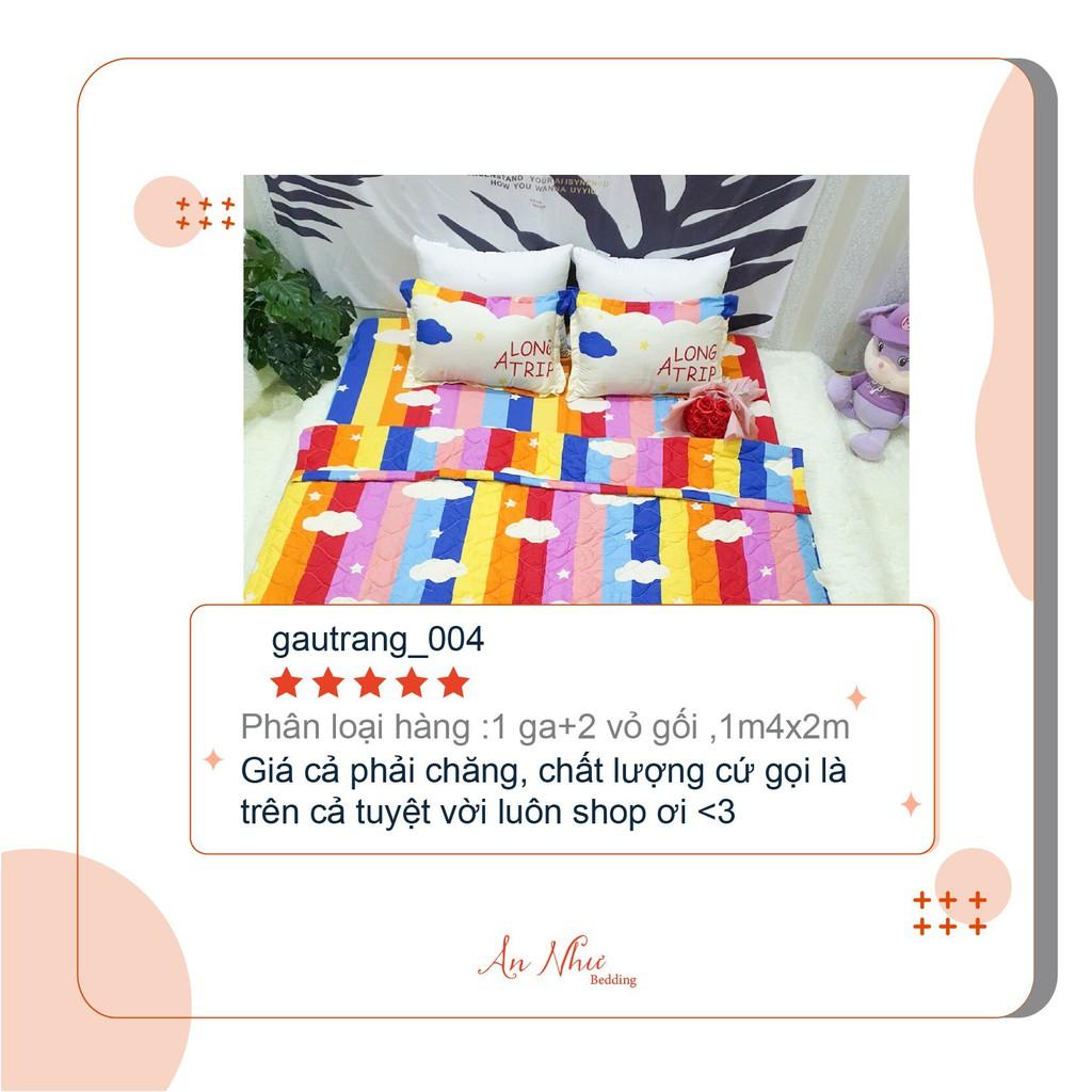 Bộ chăn ga gối ga giường poly, ga trải giường mây cầu vồng