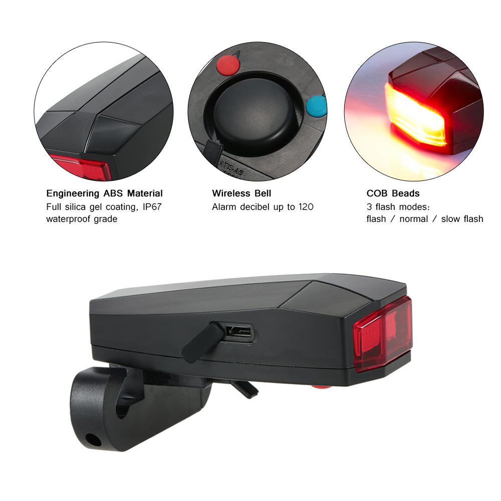 Đèn hậu dành cho xe đạp thông minh chống trộm cảnh báo đèn LED có kết nối không dây Bike Taillights Intelligent Anti-Theft