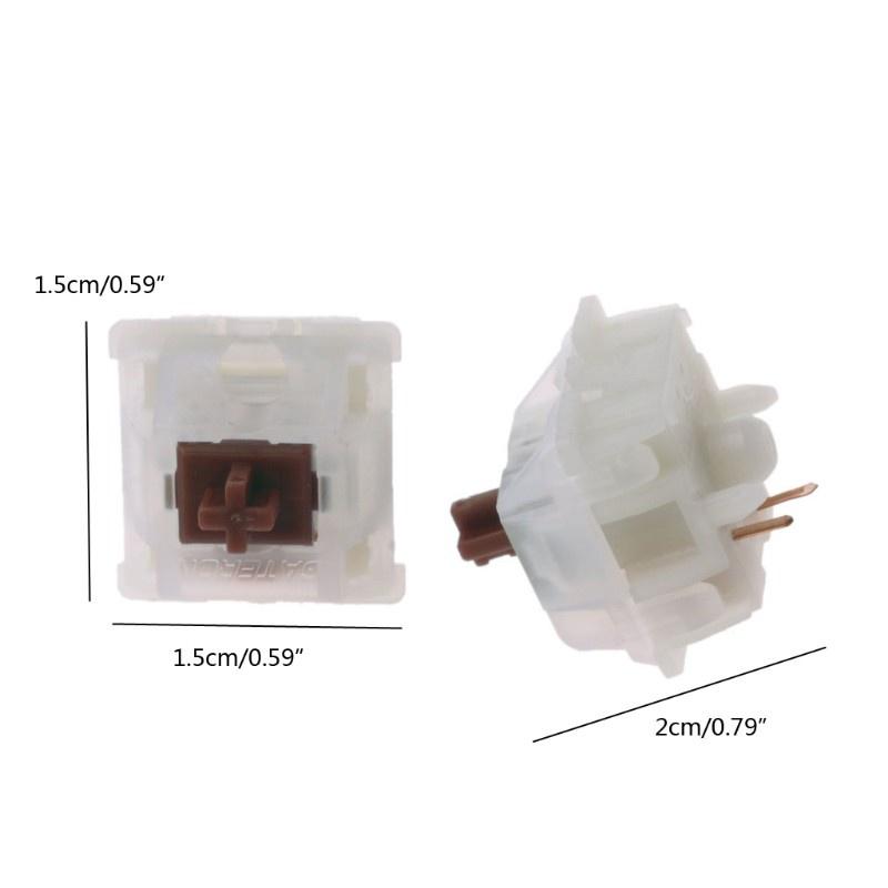 HSV 10Pcs Gateron Switche 5Pin Milky Brown Switch Mechanical Keyboard Gateron MX Transparent Case fit GK61 GK64 GH60