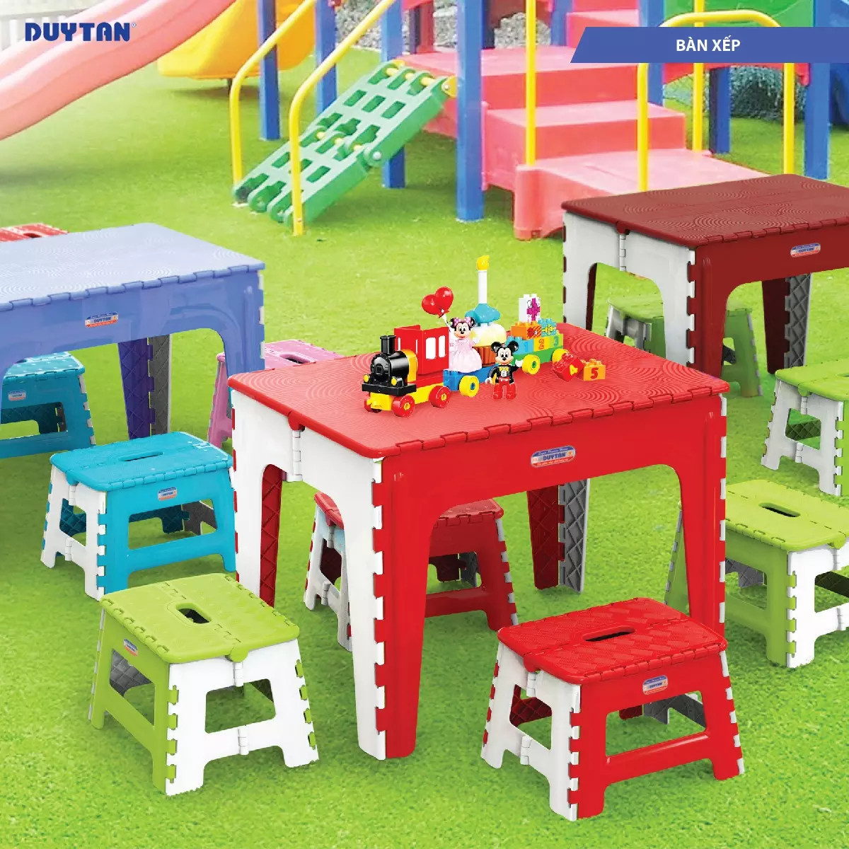 Combo 5 Ghế Nhựa Xếp Mini Duy Tân Nhỏ Gọn Tiện Lợi Dễ Dàng Di Chuyển | TriTin