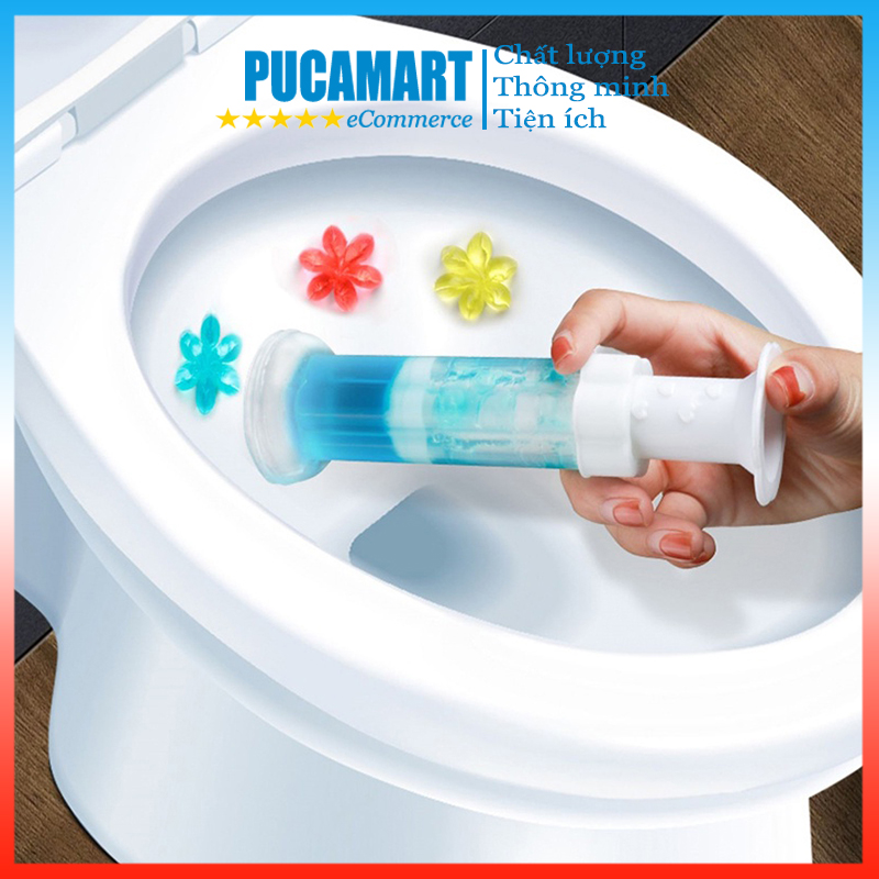 Gel Thơm Khử Mùi Toilet, Bồn Cầu, Diệt Khuẩn Làm Sạch Toilet Hình Bông Hoa Nhiều Mùi - Pucamart