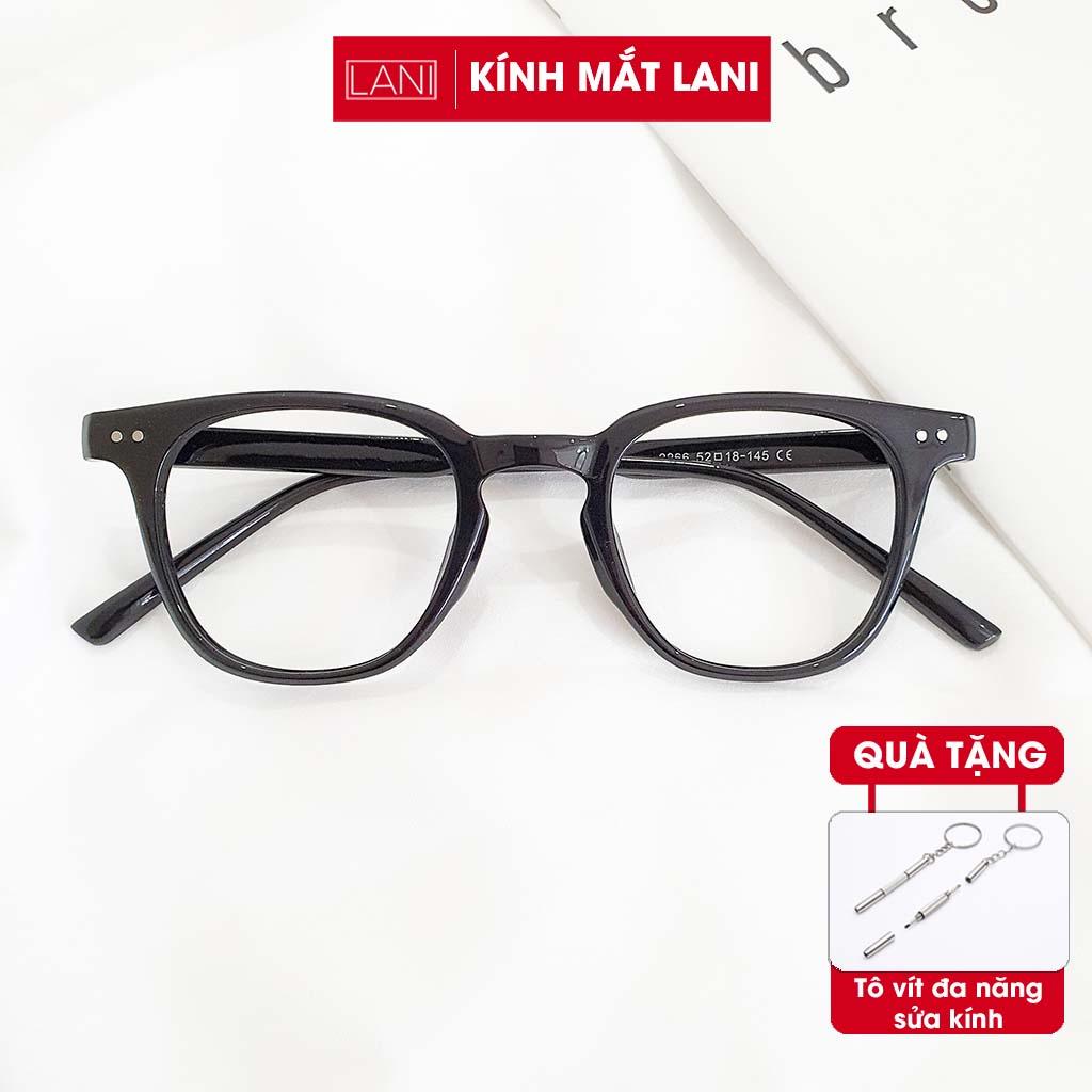 Gọng kính cận nam nữ nhựa dẻo chữ nhật thời trang Lani 2266 - Mắt kính có độ theo yêu cầu