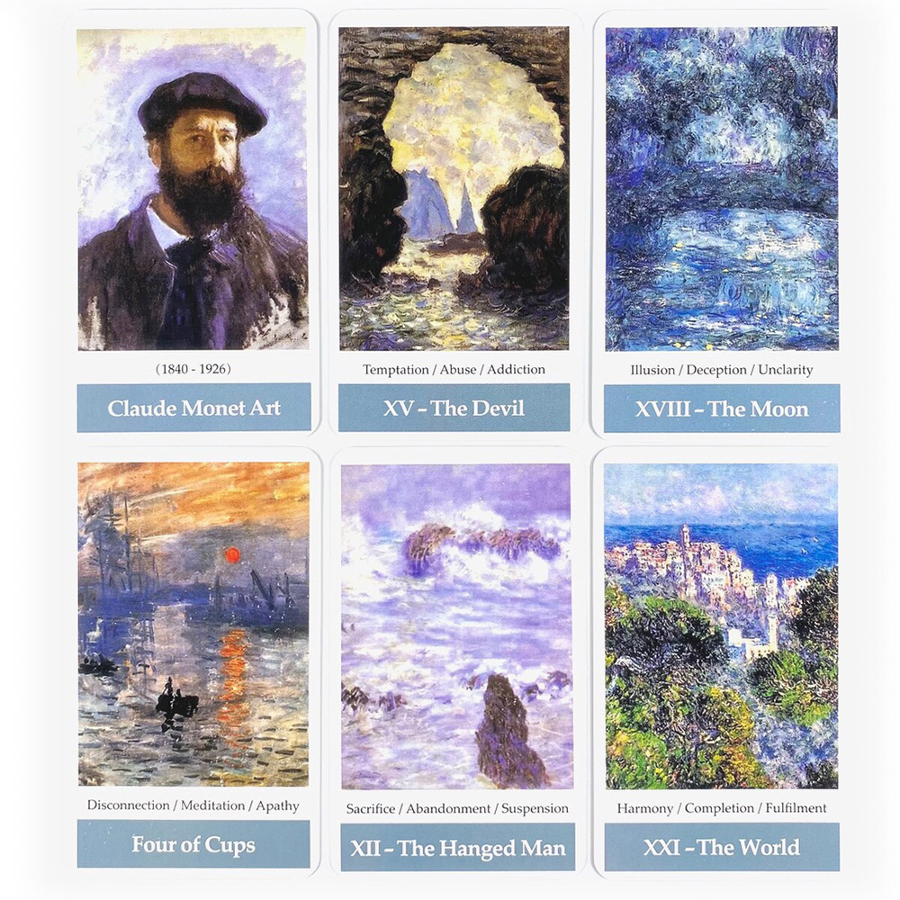 [Size Gốc] Bộ Bài Tarot Claude Monet Impressionism Art 78 Lá Bài Tặng Đá Thanh Tẩy