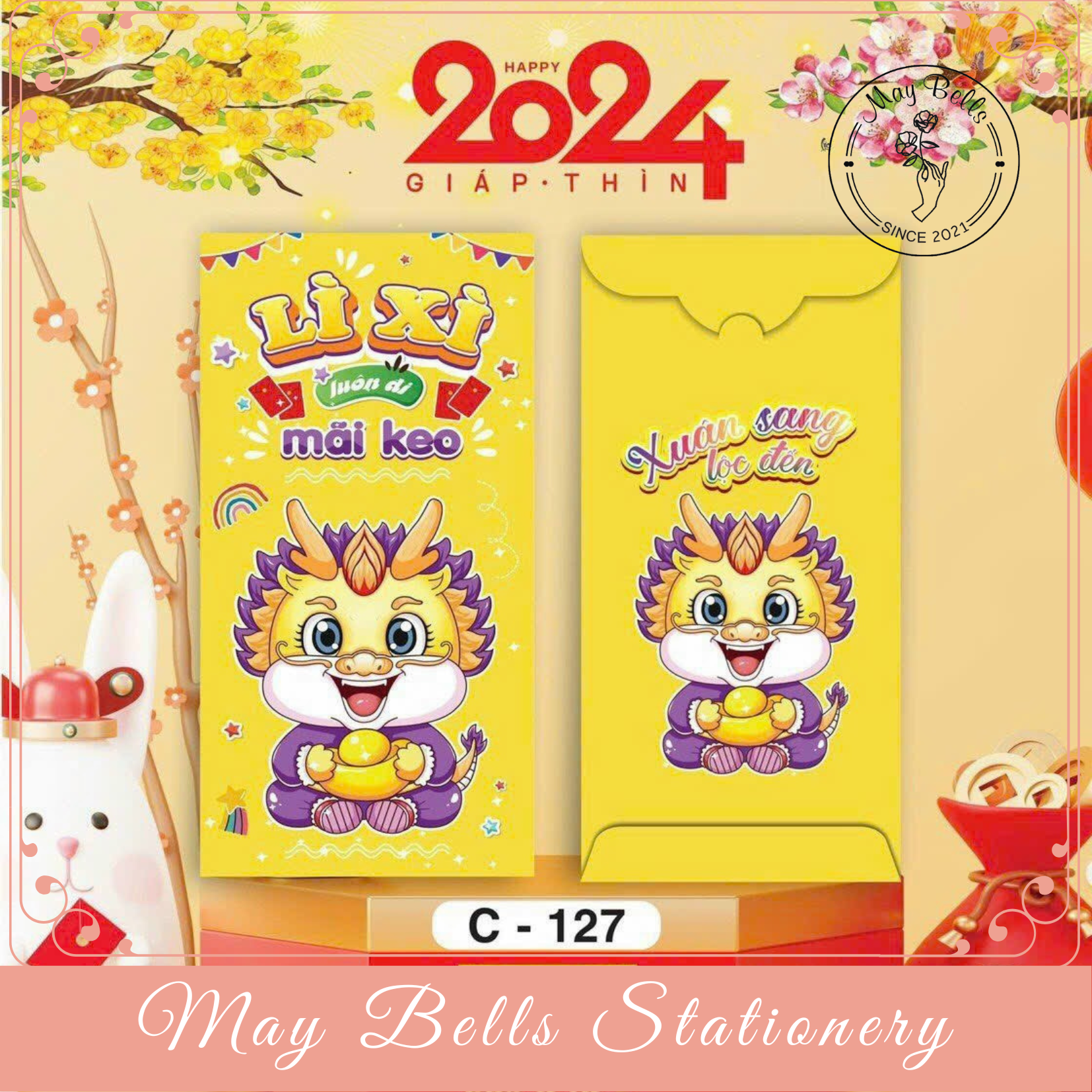 Bao Lì Xì Tết 2024 Giáp Thìn Mẫu HOT TREND Được Chọn Mẫu, Bao Lì Xì Mừng Tuổi Cao Cấp, Sang Trọng, Dễ Thương