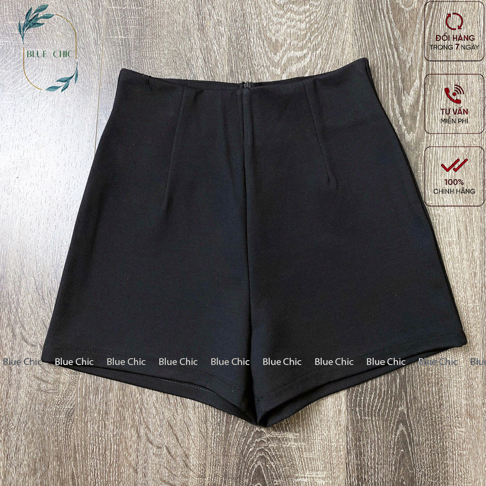 Quần short nữ Blue Chic cạp cao chất vải cao cấp co giãn tốt khóa sau tôn dáng phong cách trẻ trung năng động cá tính