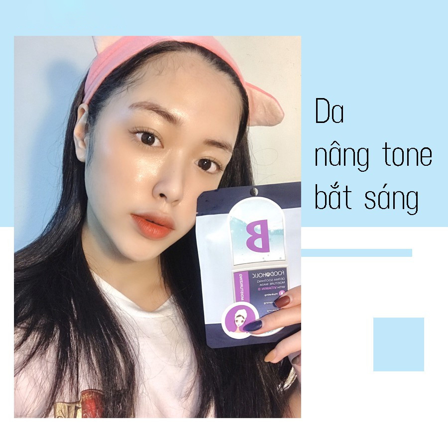 Mặt Nạ Dưỡng Ẩm, Hỗ Trợ Thu Nhỏ Lỗ Chân Lông Chiết Xuất Vitamin B Foodaholic Derma Soothing Moisture Mask 23g