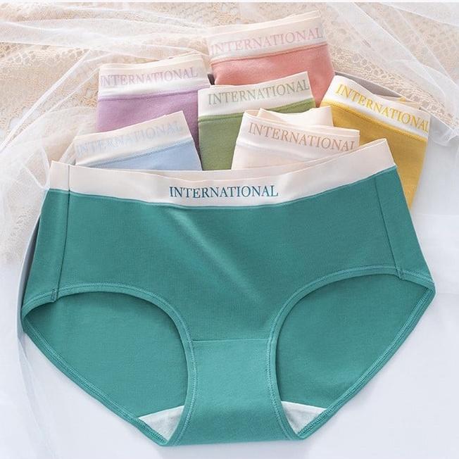 Quần lót nữ cotton cao cấp cạp su AMYRA đẹp thun lạnh không lộ viền đường may kháng khuẩn 7 màu basic bigsize QL038