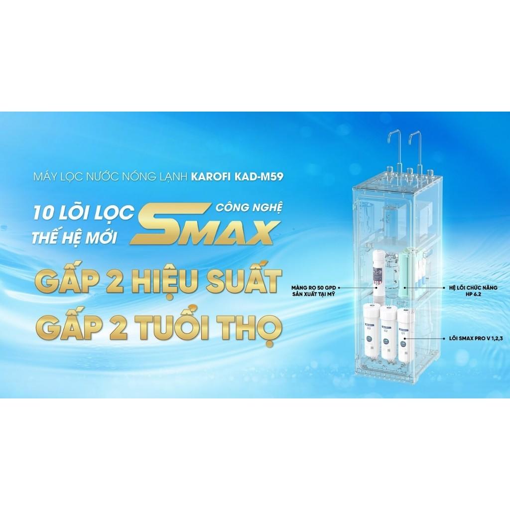 Máy lọc nước nóng lạnh RO Mỹ 10 lõi Karofi KAD-M59 - Giao trước lắp sau miễn phí toàn quốc - Bảo hành 36 tháng
