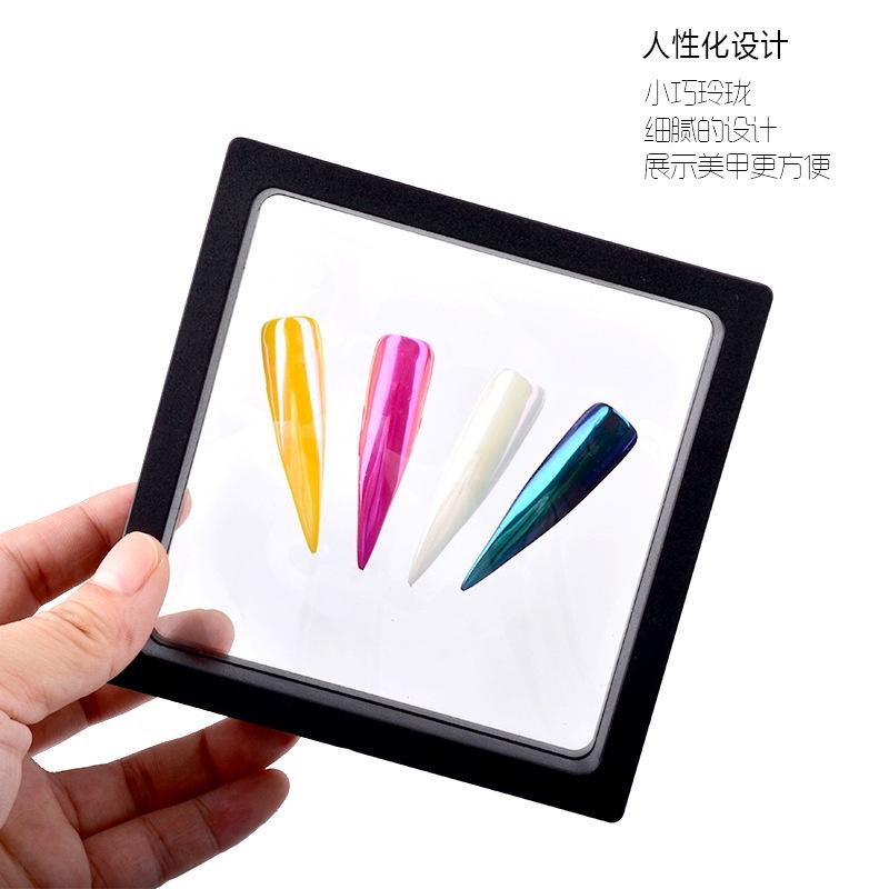 Khung hình vuông Yapas nhựa ABS có đế 11x11cm trưng bày mẫu móng bảng sơn gel nail