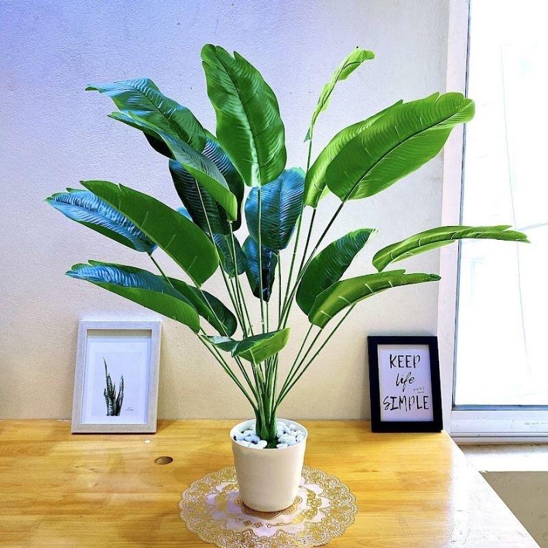 Cây chuối giả cảnh decor siêu siêu xinh 18 lá cao 81cm