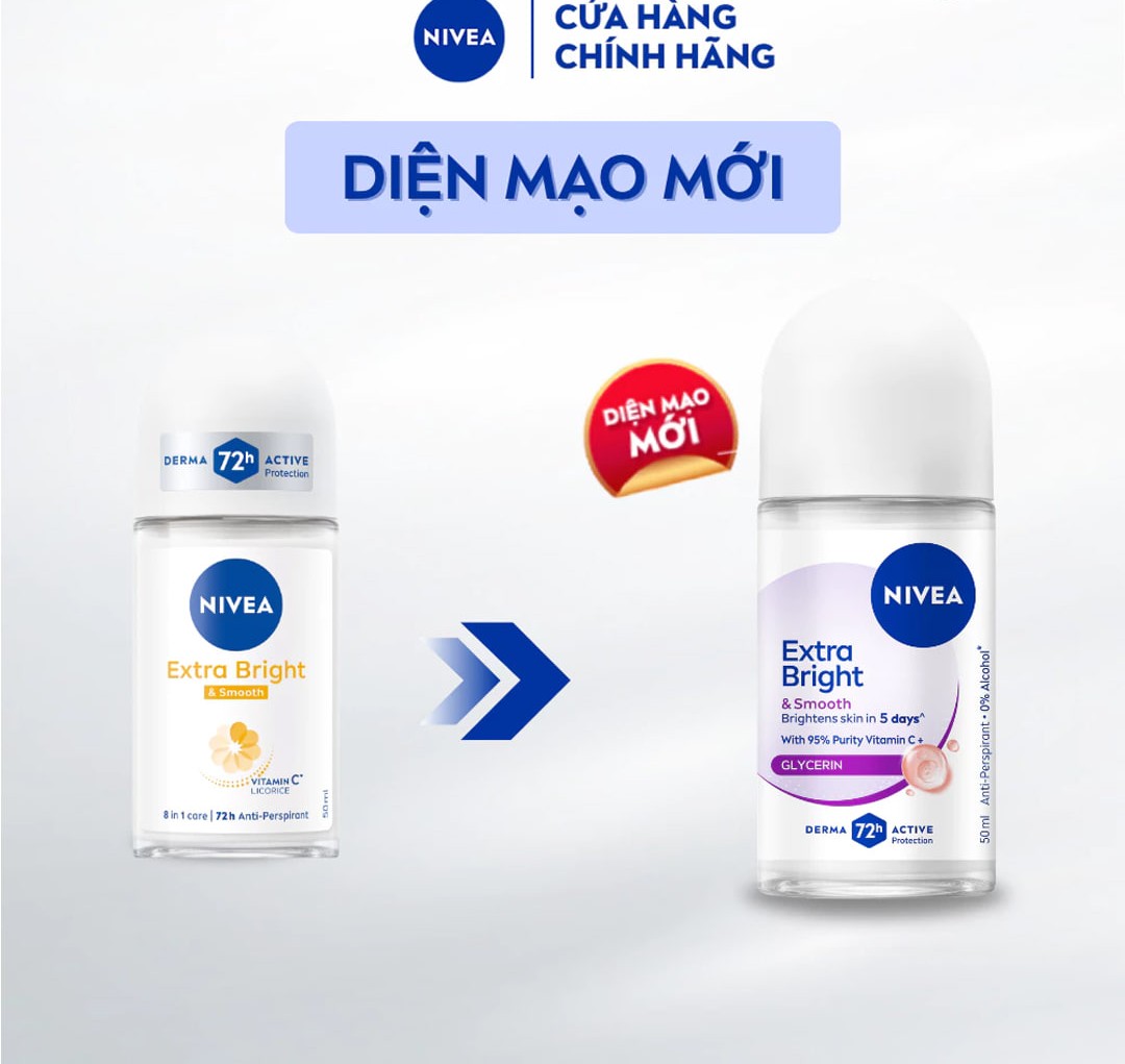 Lăn Ngăn Mùi NIVEA Sáng Mịn Mờ Thâm Se Khít Lỗ Chân Lông (50 ml) – 81644