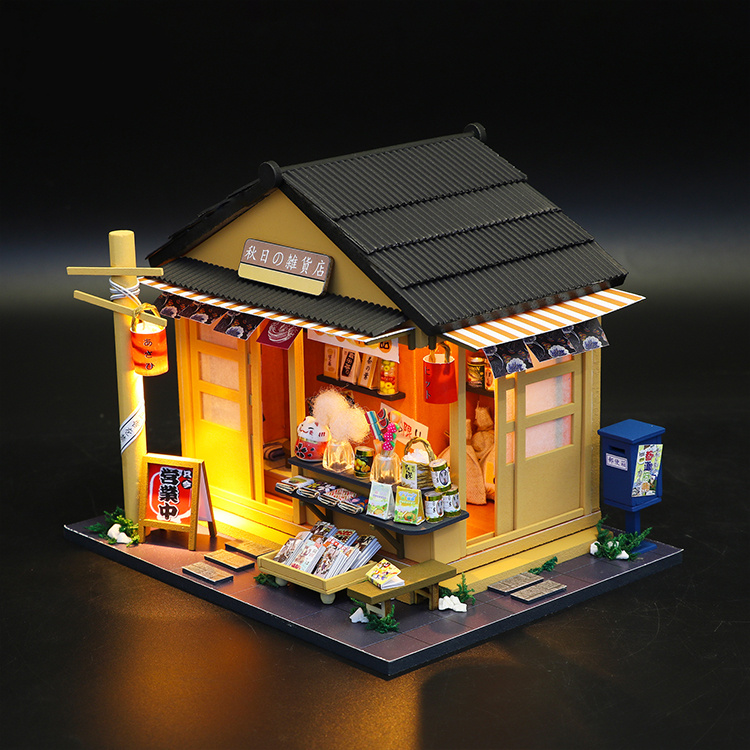 Mô hình nhà DIY Doll House Memory Of Autumn Grocery Store Kèm Mica Chống bụi và Dụng cụ lắp ráp