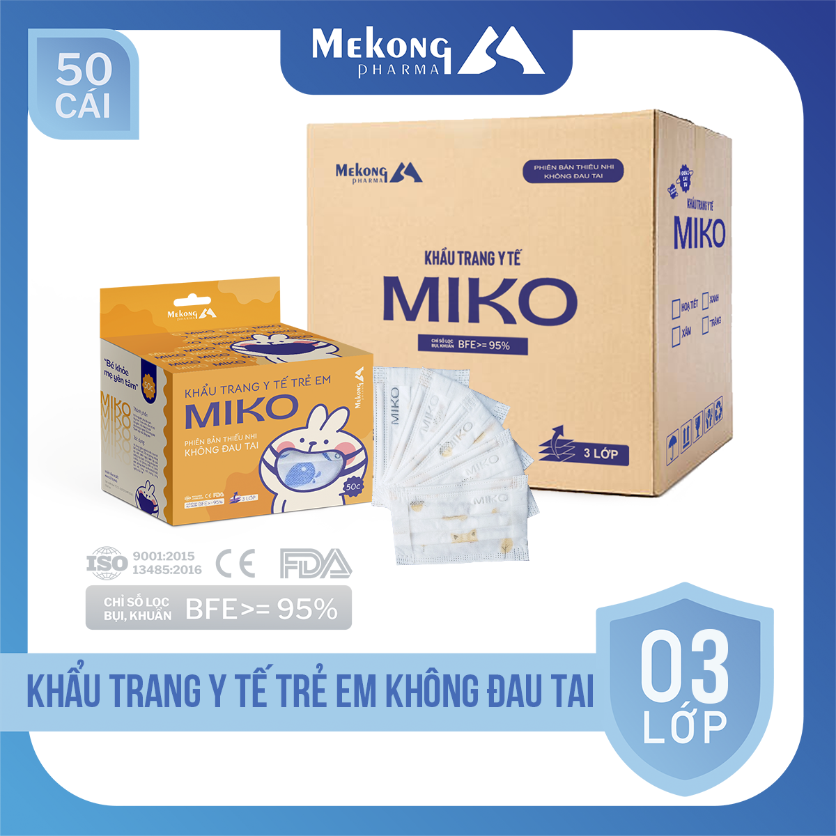 Thùng Khẩu trang, 50 HỘP MIKO HỌA TIẾT