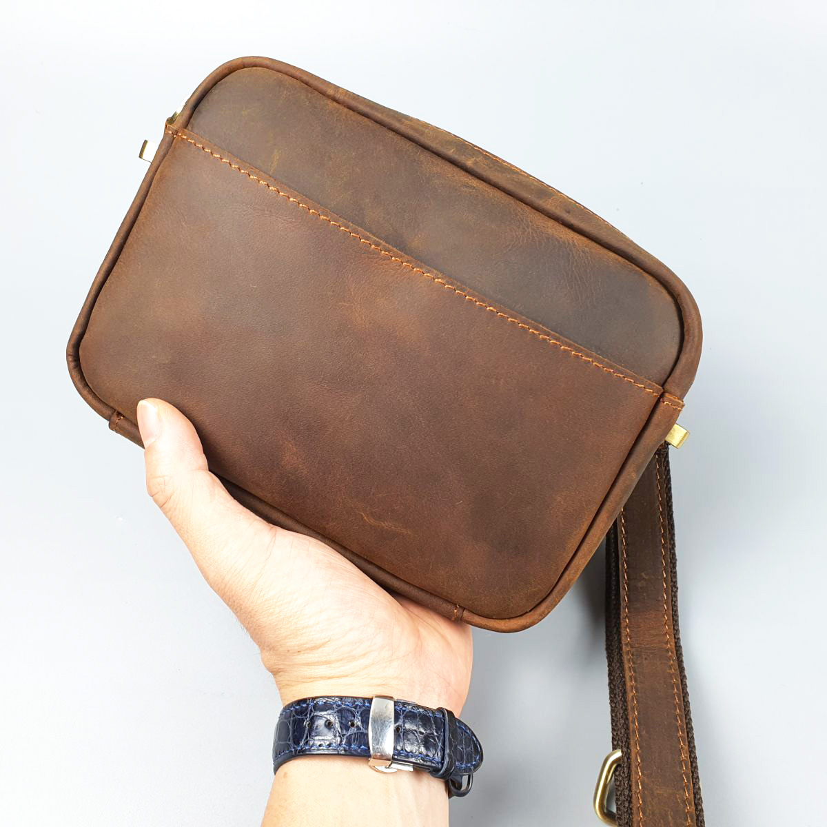 Túi đeo chéo clutch cầm tay da bò sáp TD118 - BH 3 năm - CAM KẾT HÀNG Y ẢNH CHỤP