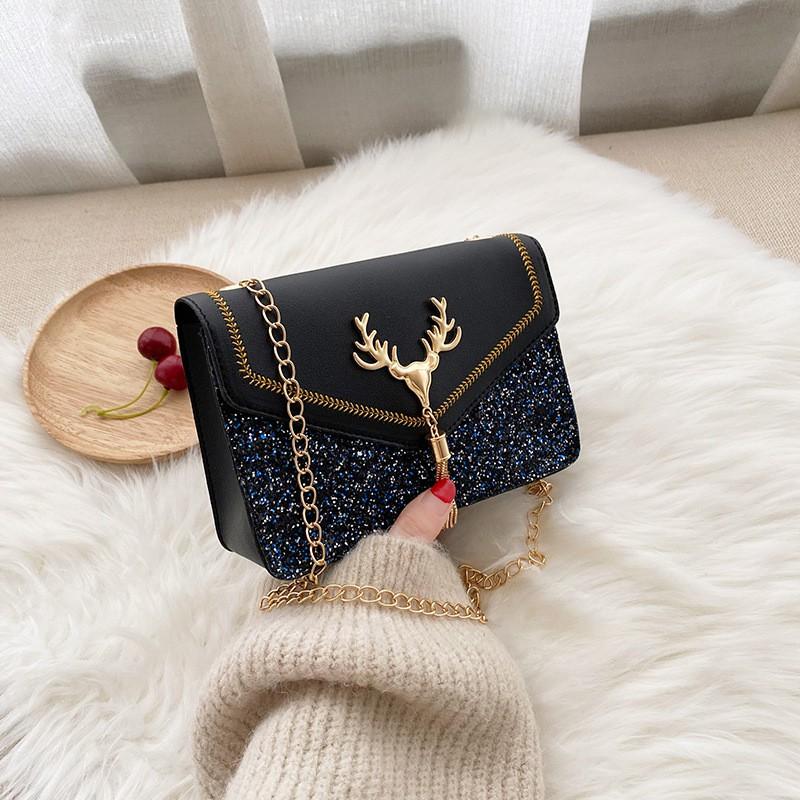 Women's Bag Fashionable Sequins Small Square Bag Shoulder Chain Women's Bag Crossbody Small Bag