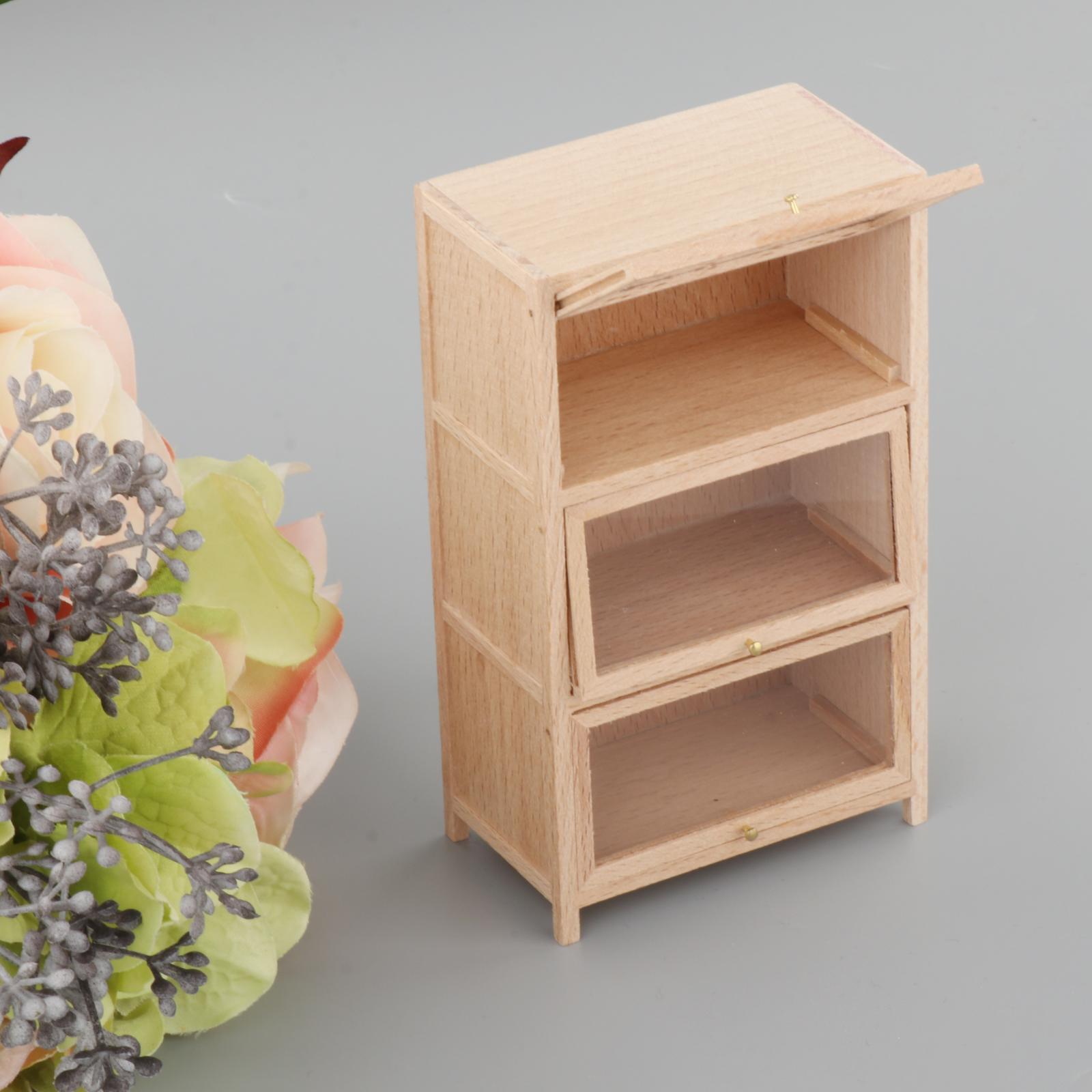 1:12 Dollhouse Furniture White Cabinet Room Bedroom Shelf