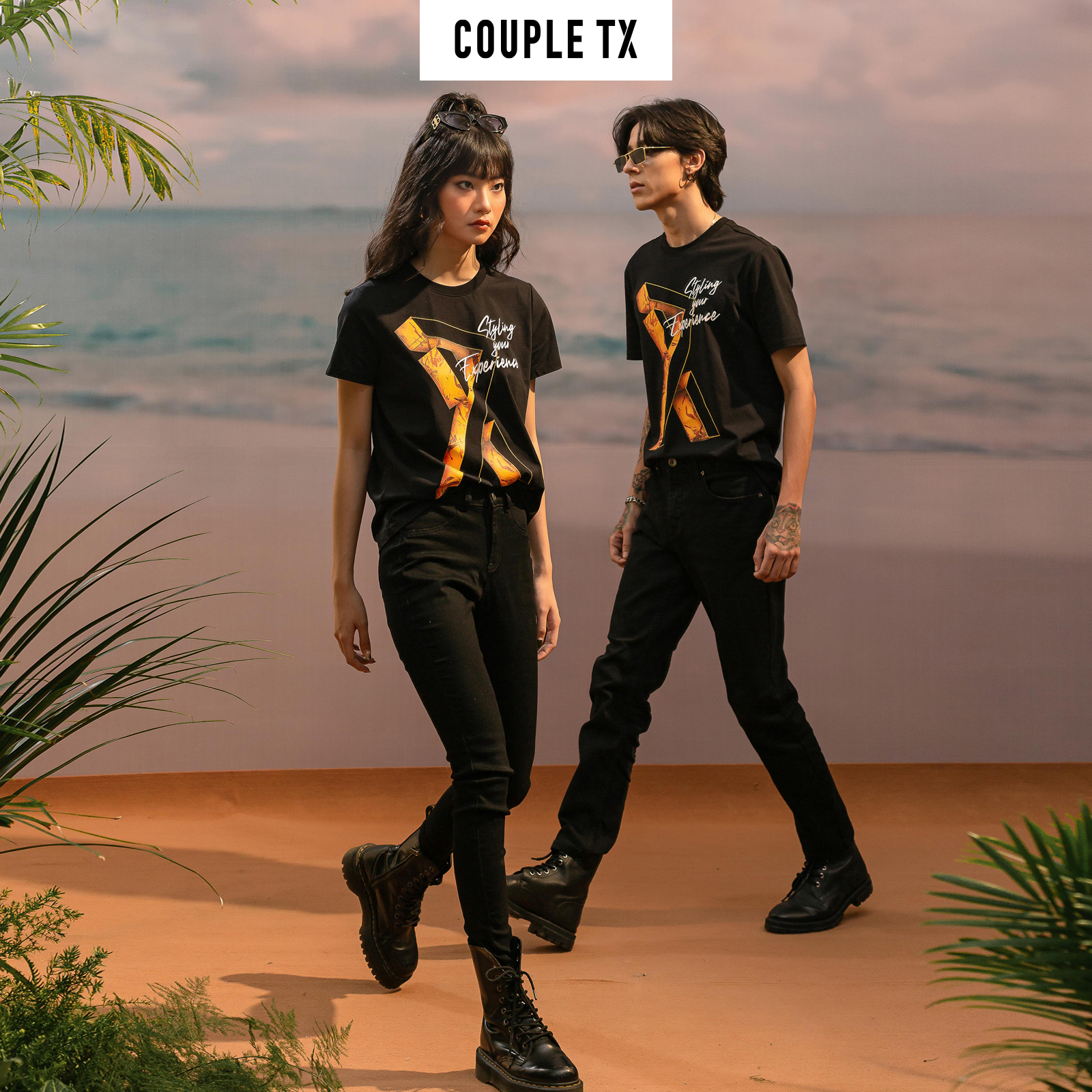 Áo Thun Nam Nữ In Slogan &amp;amp; Logo 3D Couple TX TS 148