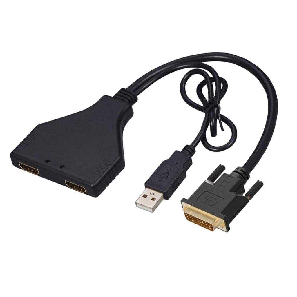 DVI To 2 HDMI 1 In 2 Out HD 1080P TV 3D Video