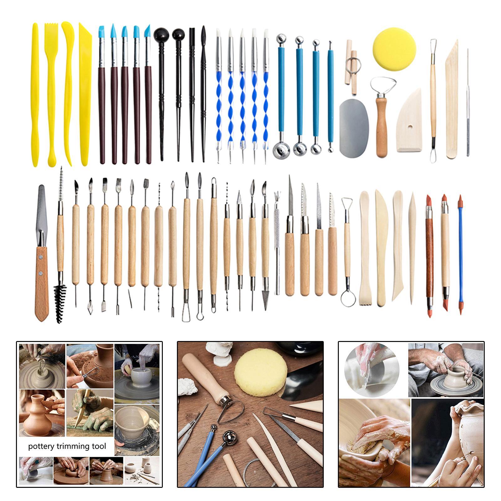 61 Pieces Polymer Clay Tools Set, Clay Carving Tools, Double Sided for Beginners Ceramics Clay Tools, Clay Sculpting Tools for Shaping, Drawing