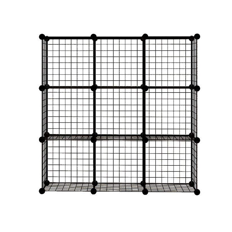 Tủ Lưới Lắp Ghép 9 Ô Màu Đen Lắp Kiểu 3x3 (111 x 111 x 37 cm)