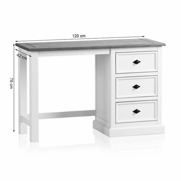 Bàn trang điểm 3 ngăn kéo Shutter gỗ sồi