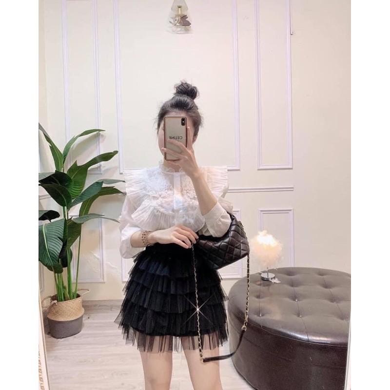Chân váy lưới tầng hàng QCcó ảnh video sản phẩm