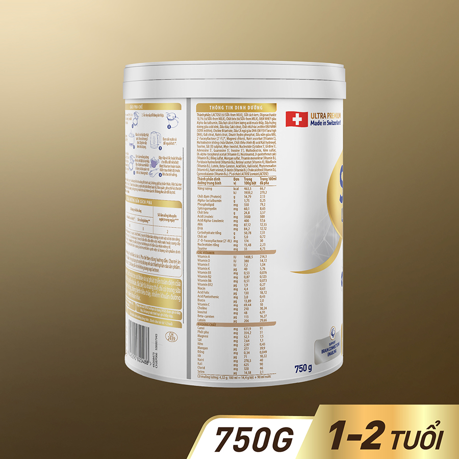 Sữa bột công thức S-26 ULTIMA 2 750G với hợp chất NUTRILEARN CONNECT cho bé 12 - 24 tháng tuổi