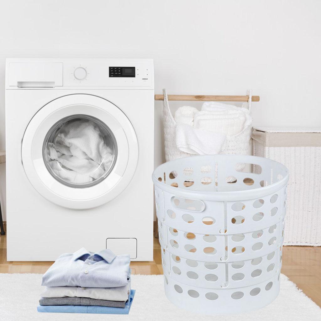 Folding PP Storage Basket Bins Kids Room Clothes Sundries Organizer White