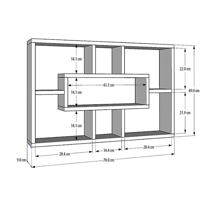 Kệ Gỗ Treo Tường Để Đồ Trang Trí Tundo CTKT525 KT 78 x 49 x 9cm