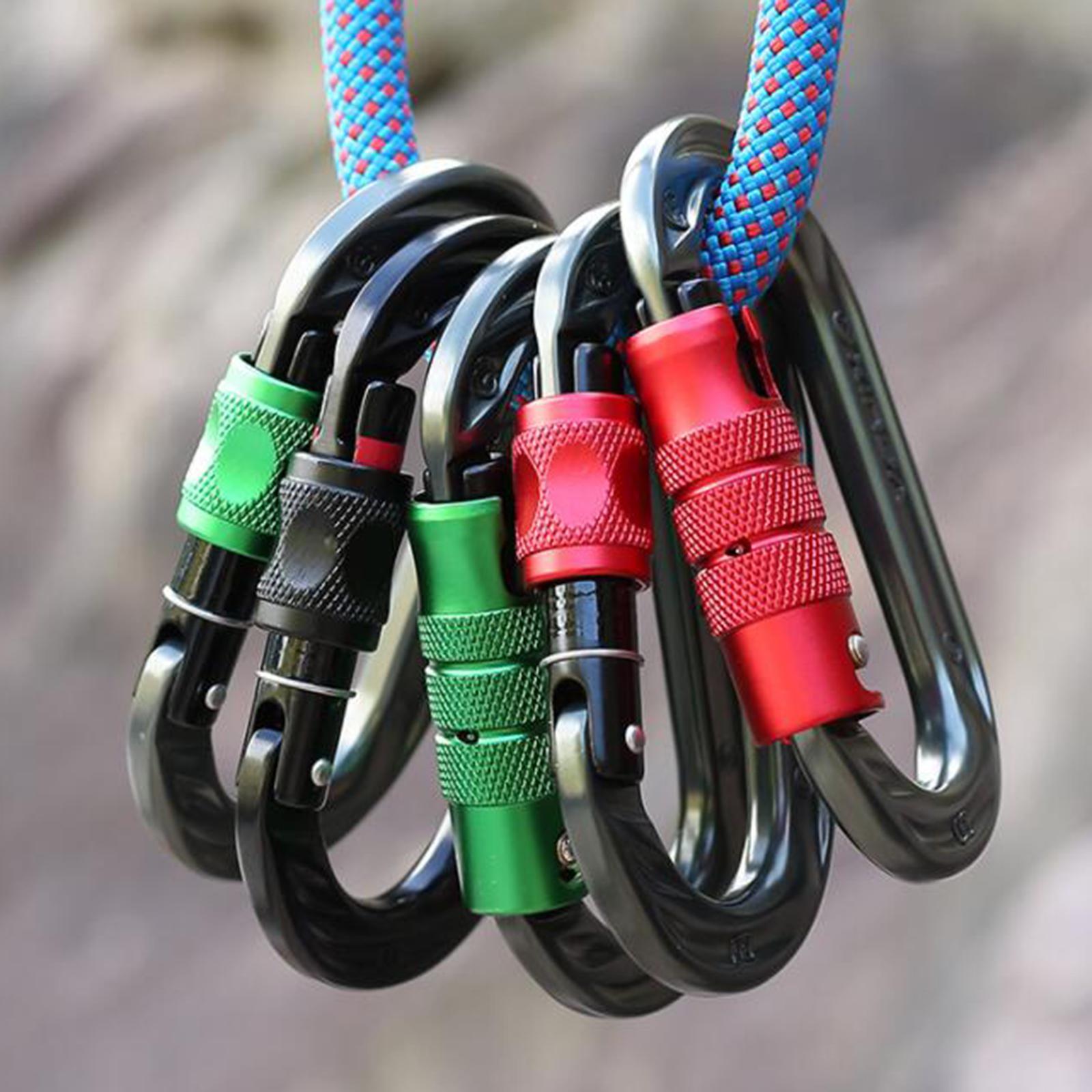 24KN Locking Carabiner Clip O- for Outdoor Caving Camping Buckle Keyring