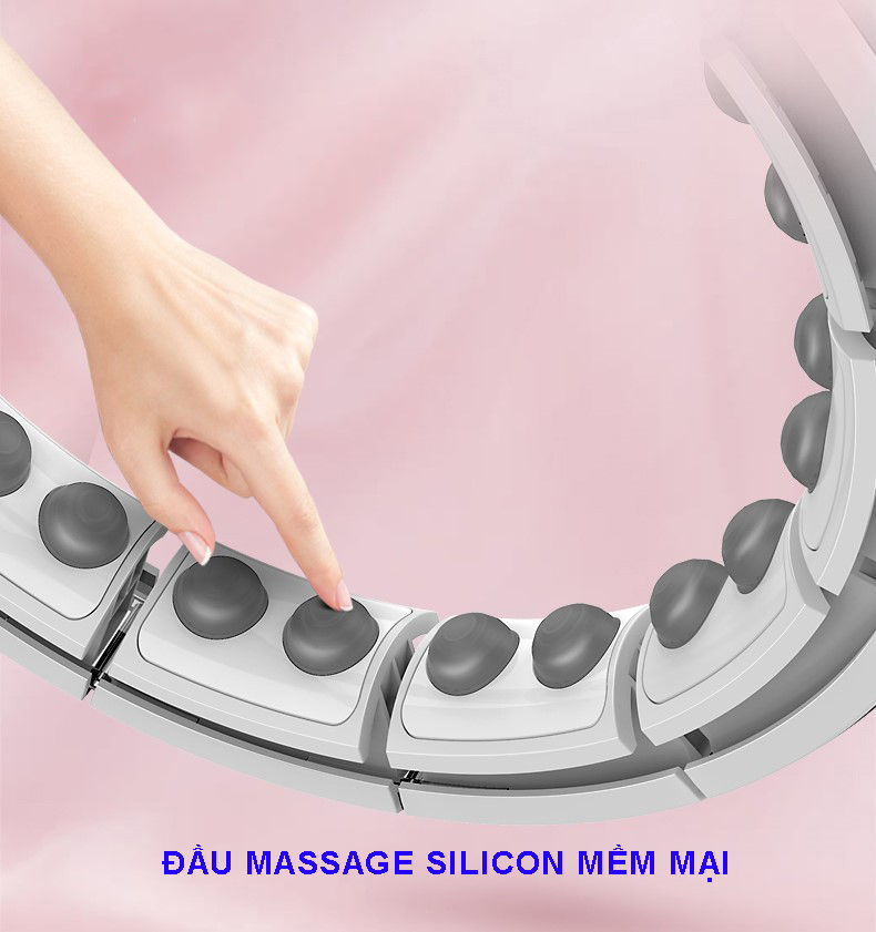 Vòng lắc eo thông minh với đầu massage từ tính có màn hình led đếm số lần, số vòng quay, lượng calo tiêu thụ, điều chỉnh kích cỡ theo cân nặng