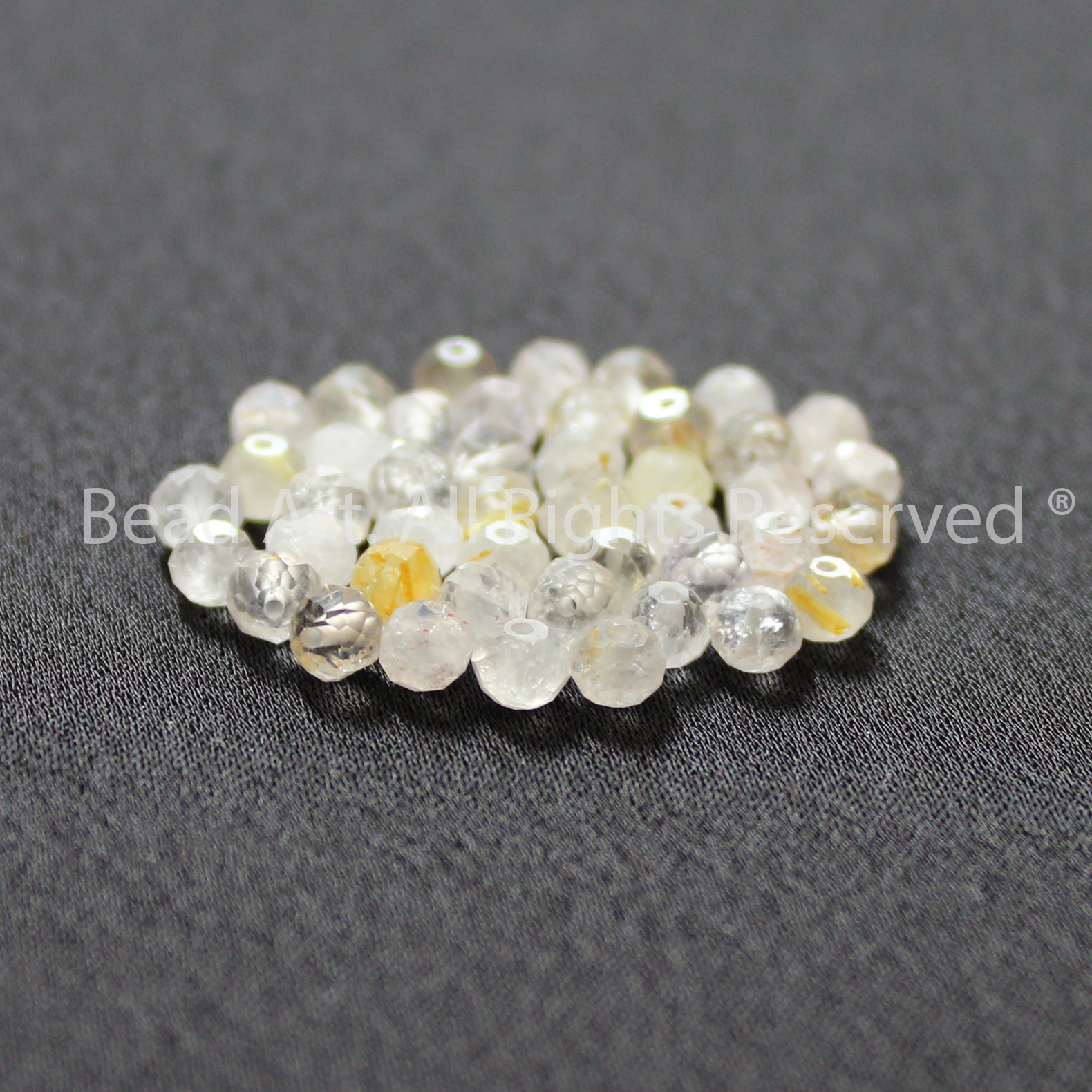 4x3MM Đá Super Seven, Đá Thông Thái Tông Trắng Vàng, Phối Vòng Tay Phong Thuỷ, Chuỗi Hạt - Bead Art