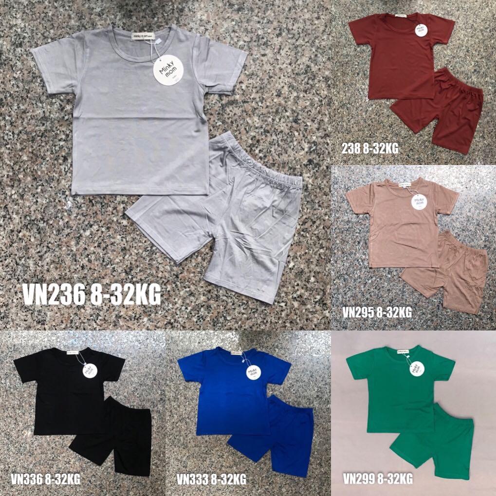 Bộ Minky Mom Cộc Tay, Ngắn Tay. Bộ Mimky Mom siêu mềm mịn mát cho bé trai bé gái, Size Từ 80-150.