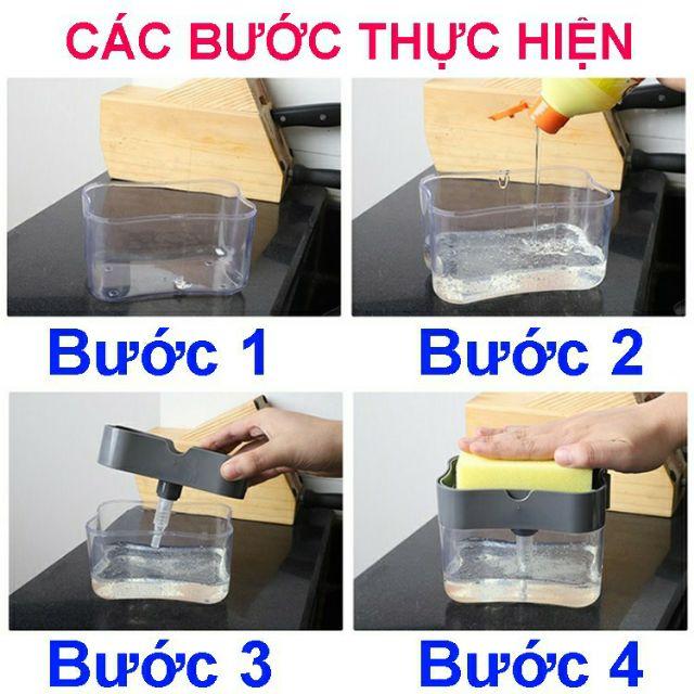 Hộp Đựng Nước Rửa Chén Thông Minh Kèm Miếng Xốp Bọt Biển