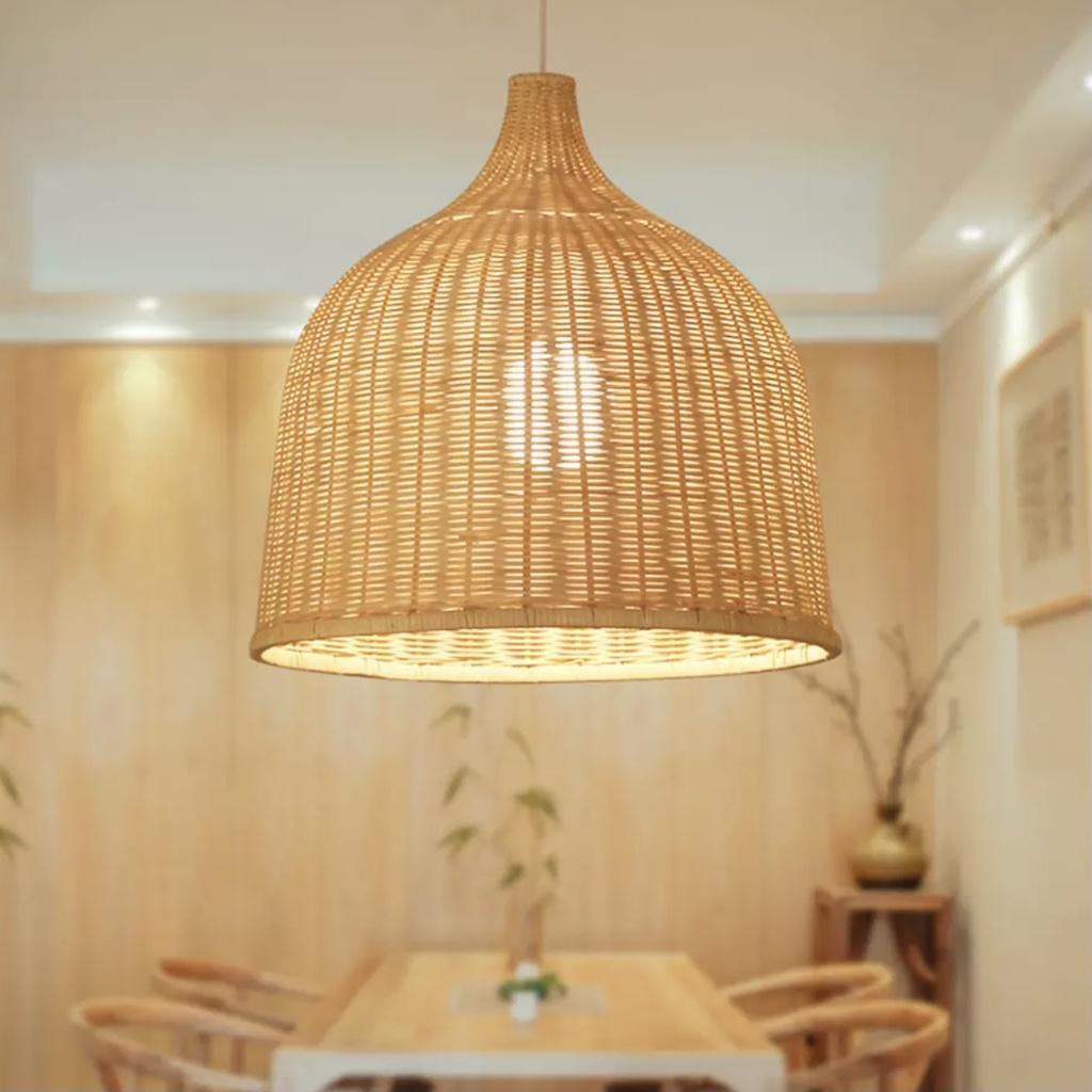 Đèn thả mây tre đan nghệ thuật đồng quê mộc mạc MT01 Chuông kiểu; MT Chuông lớn; MT Chuông nhỏ.