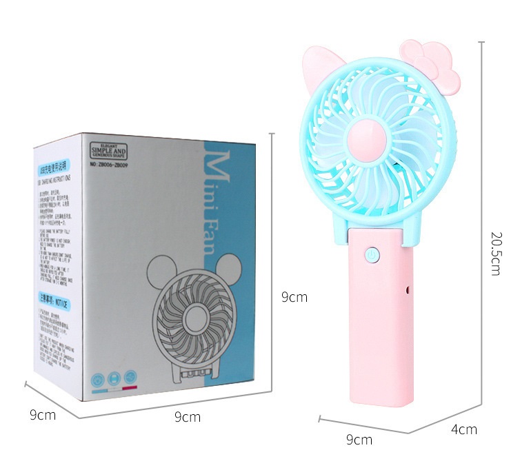 Quạt Cầm Tay Minnie Siêu Xinh Xắn Có thể Gấp Gọn Sạc Pin USB Tiện Lợi