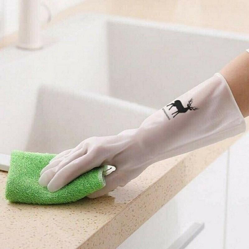 Gang tay rửa chén bát đa năng, gang tay CAO SU vệ sinh nhà cửa chống thấm nước